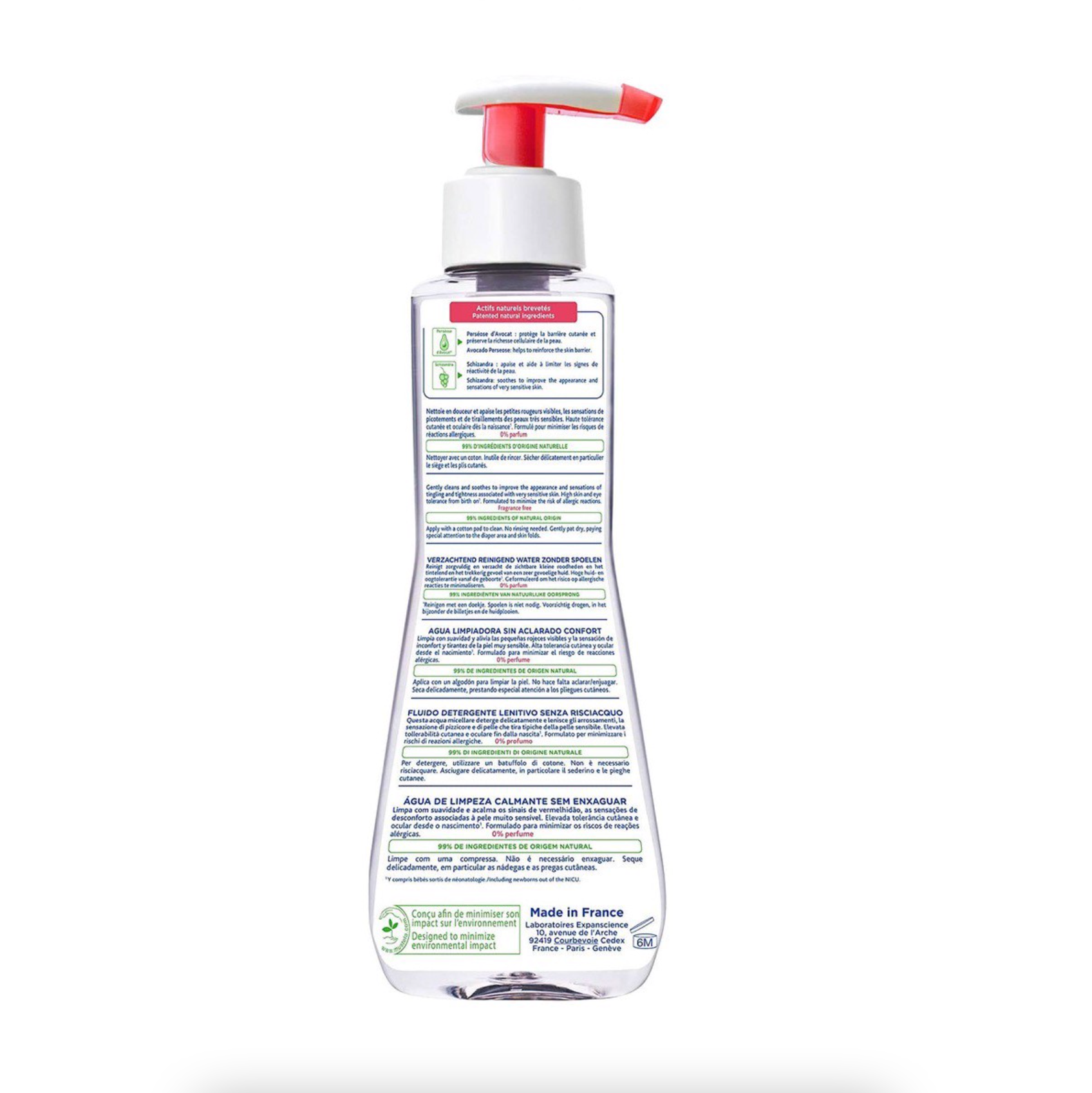 Nước Làm Sạch Không Cần Rửa Lại Cho Da Rất Nhạy Cảm Mustela No Rinse Soothing Cleansing Water 300ml