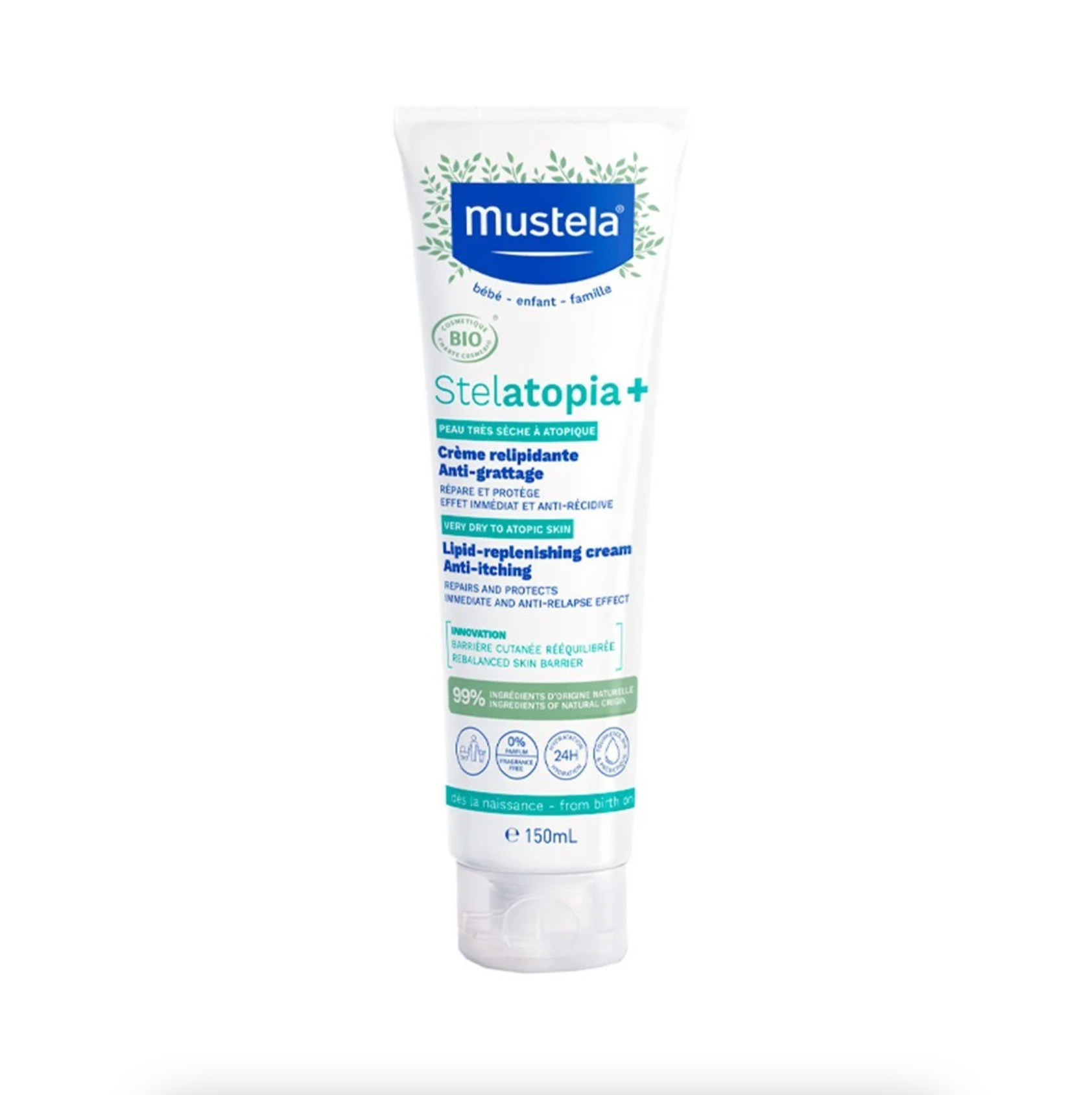Kem Dưỡng Da Chàm Thể Tạng (Viêm Da Cơ Địa) Cho Trẻ Sơ Sinh, Trẻ Em Và Mẹ Bầu Mustela Stelatopia+ Lipid-Replenishing Cream 150ml (Mới)