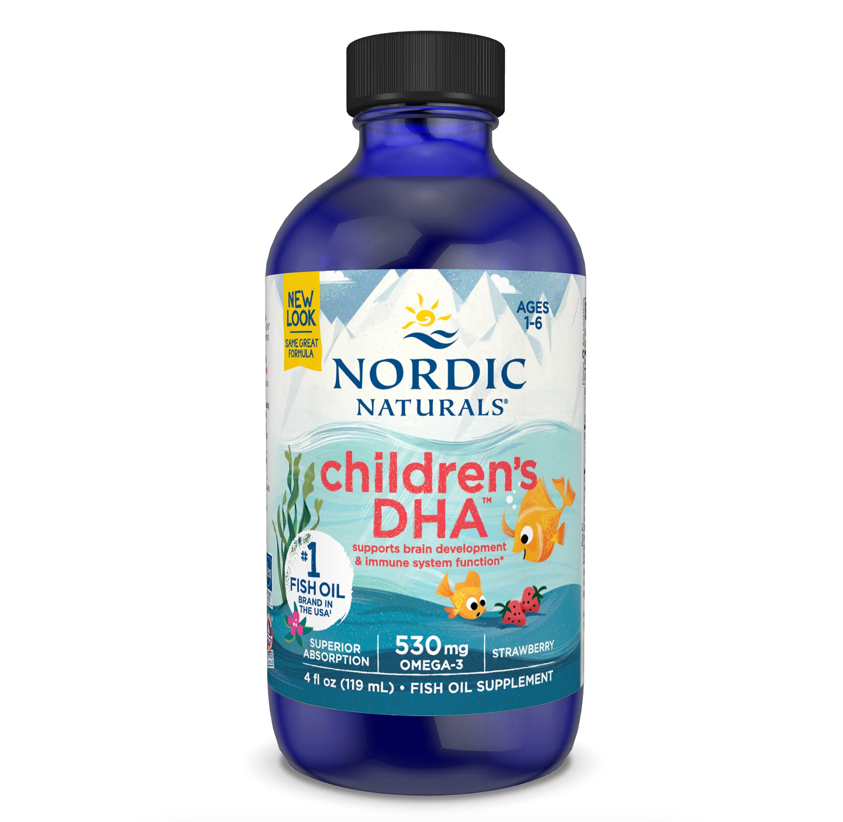 DHA CHO BÉ NORDIC NATURALS 530 MG OMEGA-3 VỚI EPA & DHA 119 ML (VỊ DÂU TÂY)