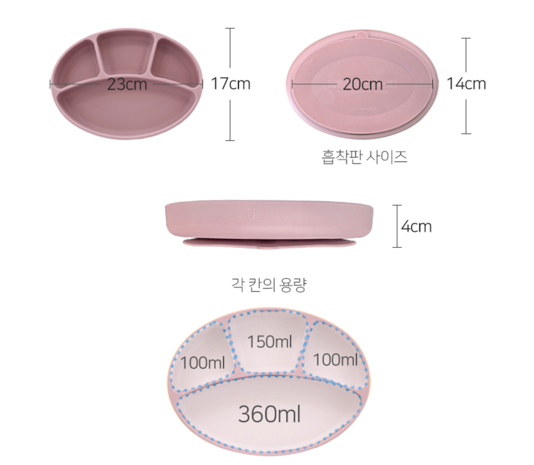 Khay Ăn Dặm Silicone Chia Ngăn Modui