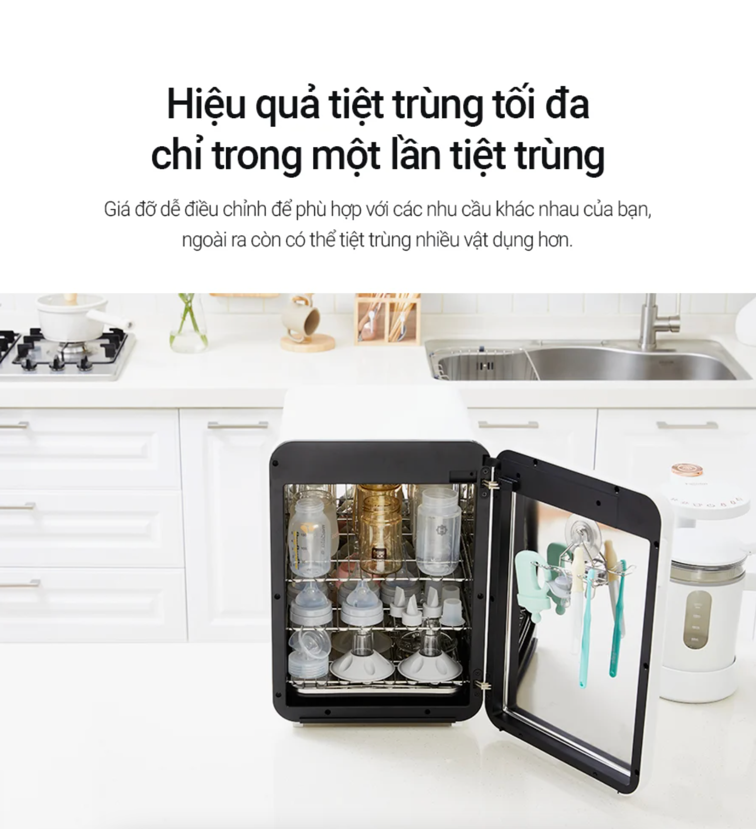 Máy tiệt trùng sấy khô bình sữa UV LED Haenim 5G
