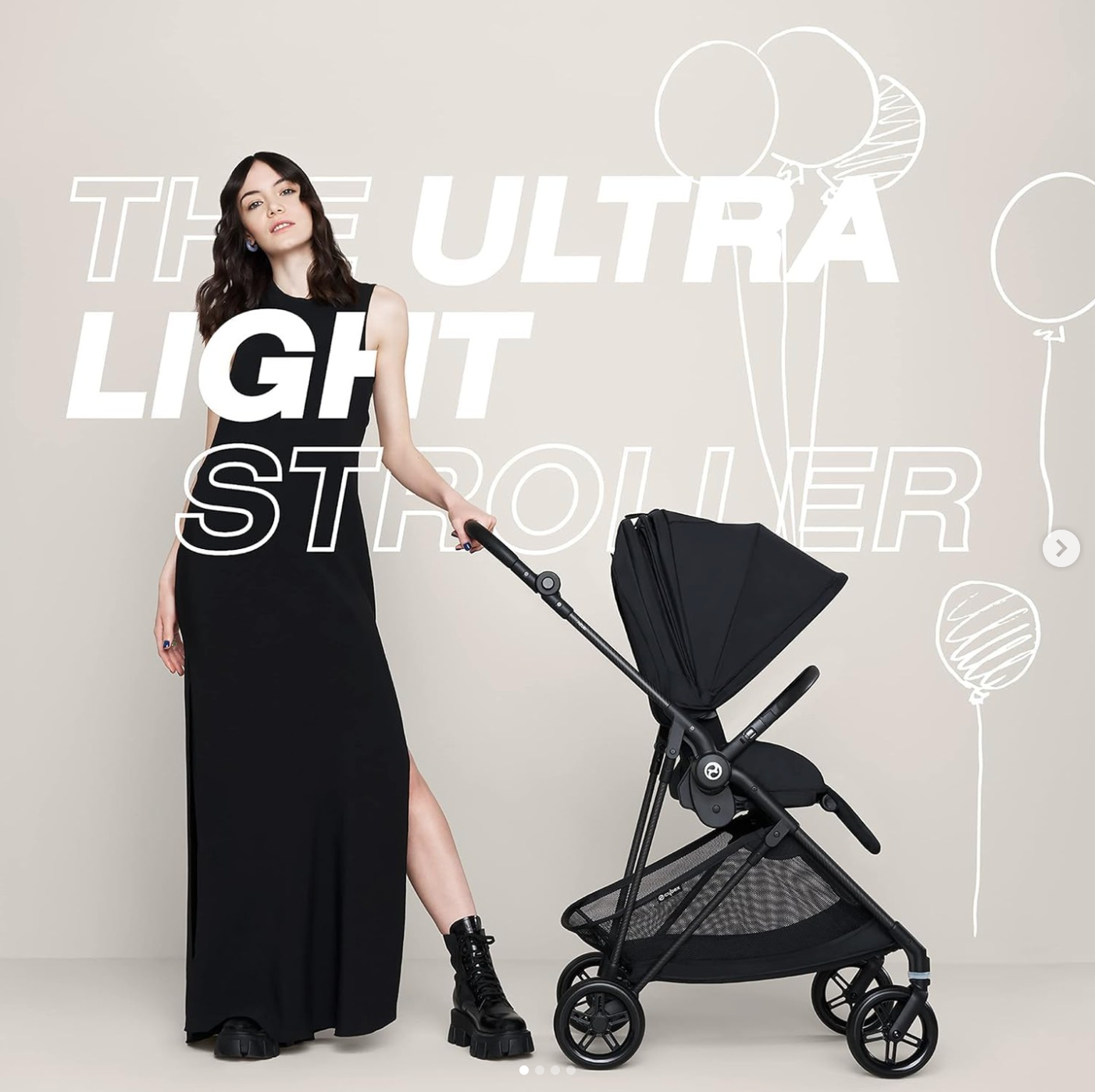 Xe Đẩy Gấp Gọn Cybex Melio TPE - Màu Magic Black