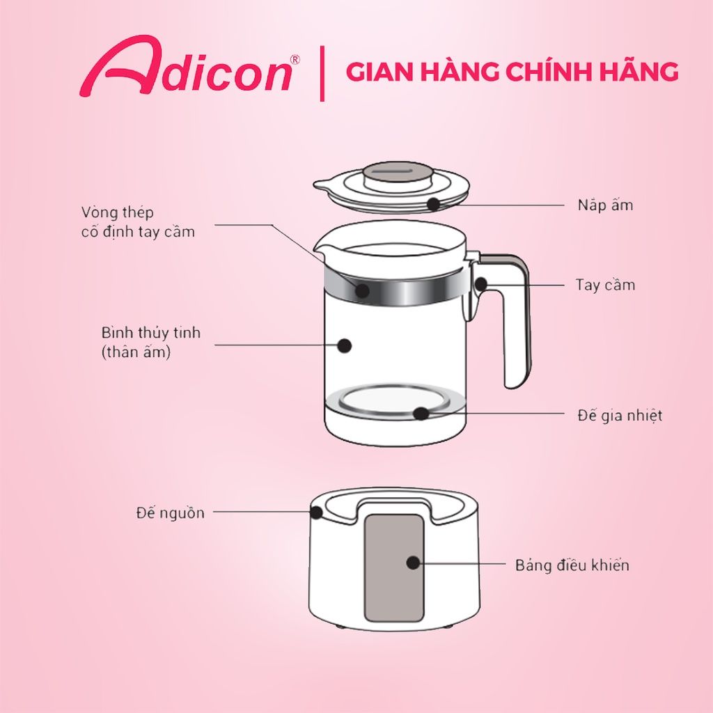 Máy đun và hâm nước pha sữa điện tử Adicon G8