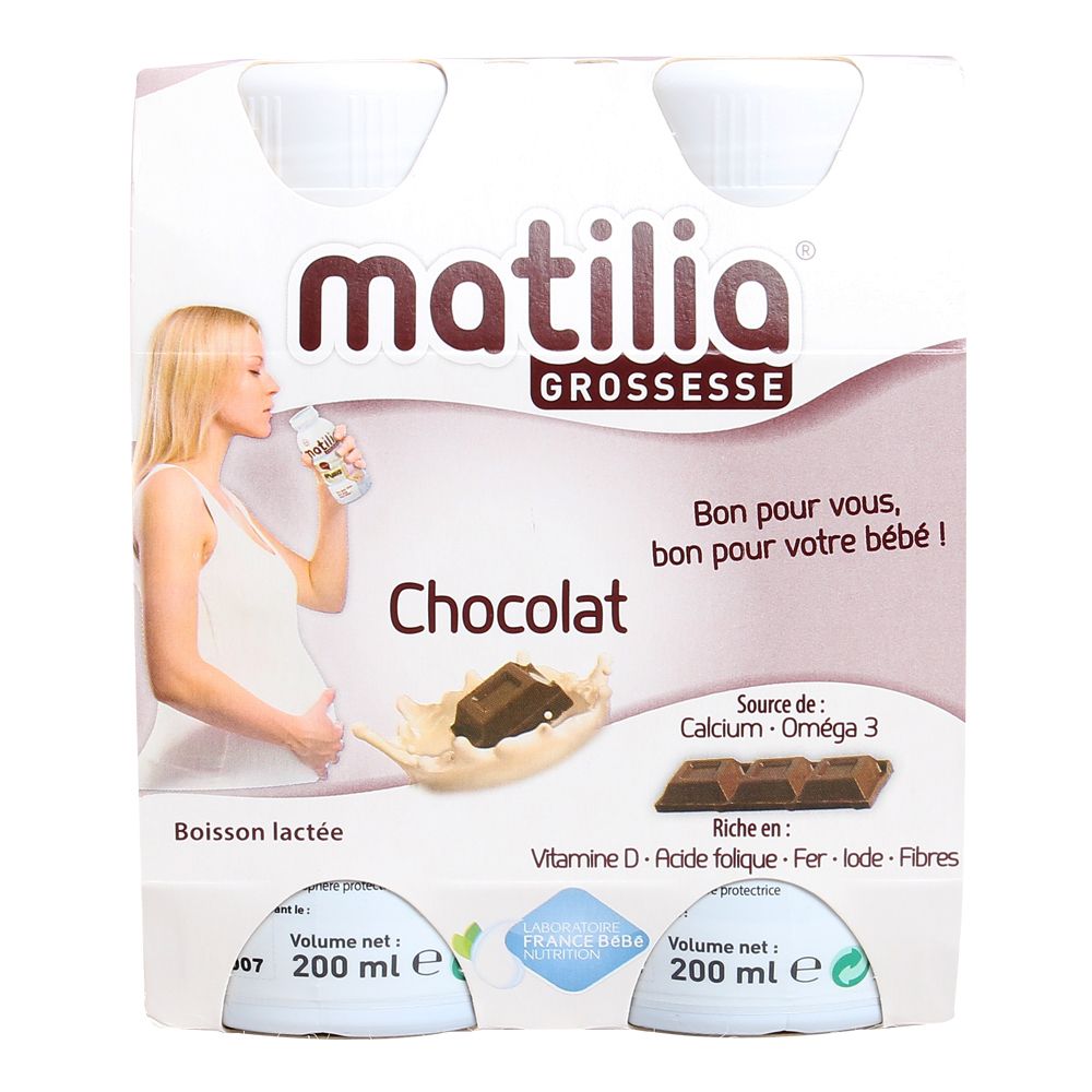 Sữa Bầu Matilia Pháp Vị Socola (Lốc 4 chai x 200ml)