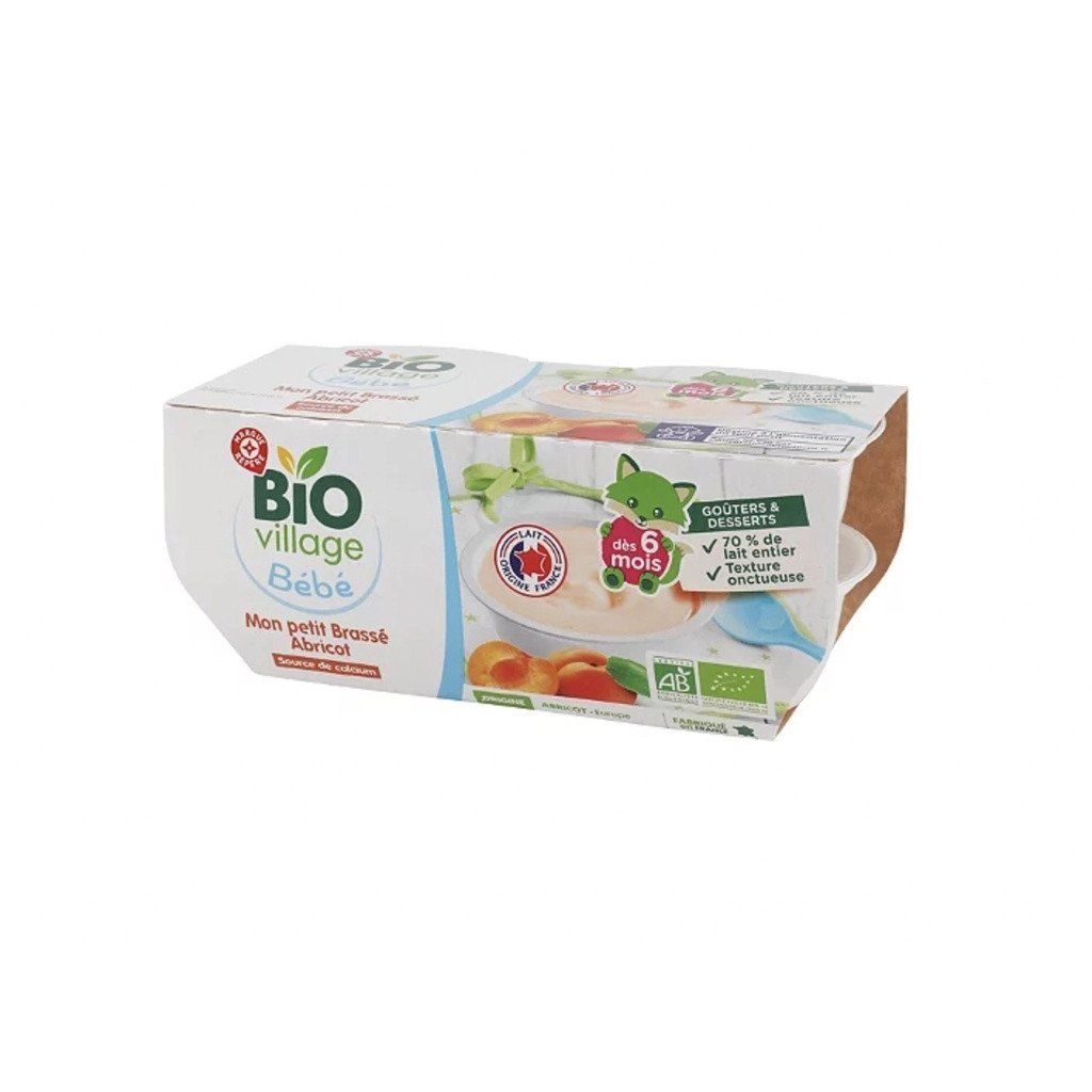 Sữa chua hữu cơ Bio Village Bébé của Pháp cho bé từ 6M vị Đào