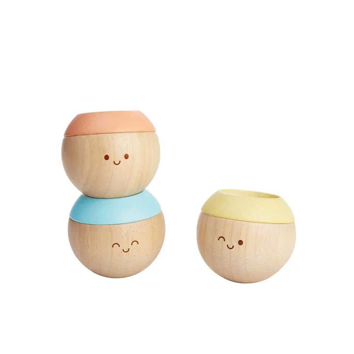 Đồ Chơi Gỗ PlanToys Lật Đật Tròn Sensory Tumbling - Pastel Cho Bé 6M+