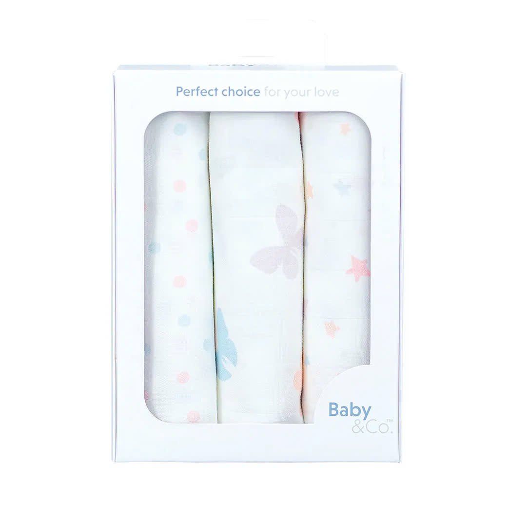 Set 3 Khăn Đa Năng Nursing Cloth cho bé Baby&Co. ( 76x76 cm)