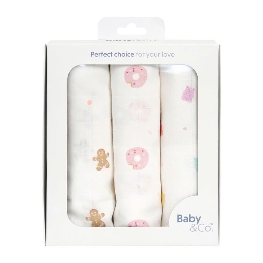 Set 3 Khăn Đa Năng Nursing Cloth cho bé Baby&Co. ( 76x76 cm)
