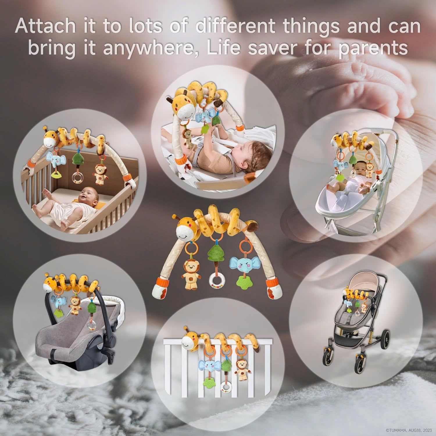 Đồ Chơi Vòm Di Động Tumama Kids Hươu Cao Cổ Kết Hợp Gặm Nướu Animal