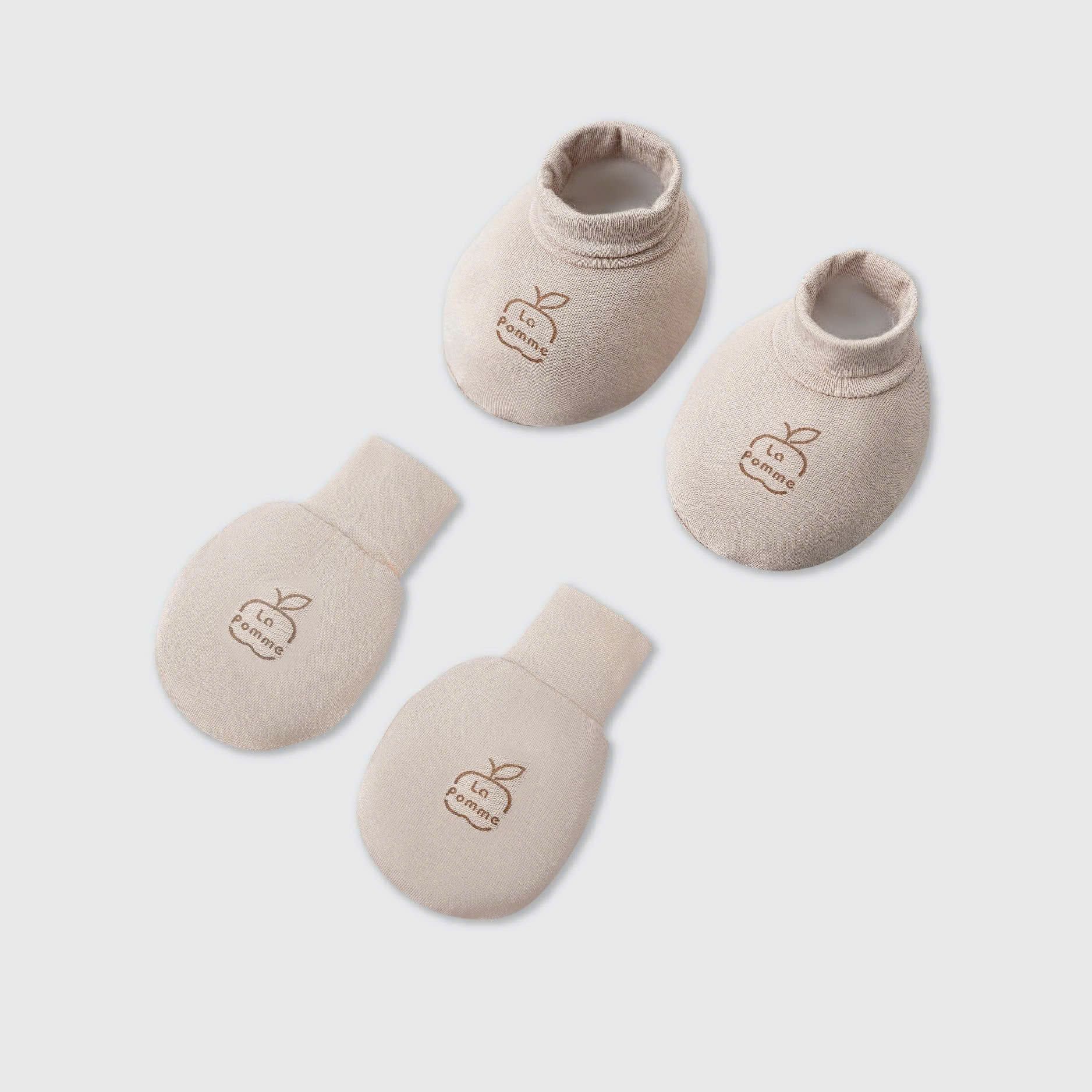 Set bao tay bao chân sơ sinh La Pomme mềm mịn
