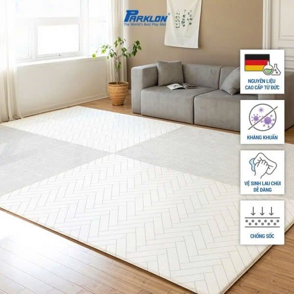Thảm Em Bé Cao Cấp Parklon La Pure Chống Bụi Kháng Khuẩn Khử Mùi Hàn Quốc (190x130x1.2cm)