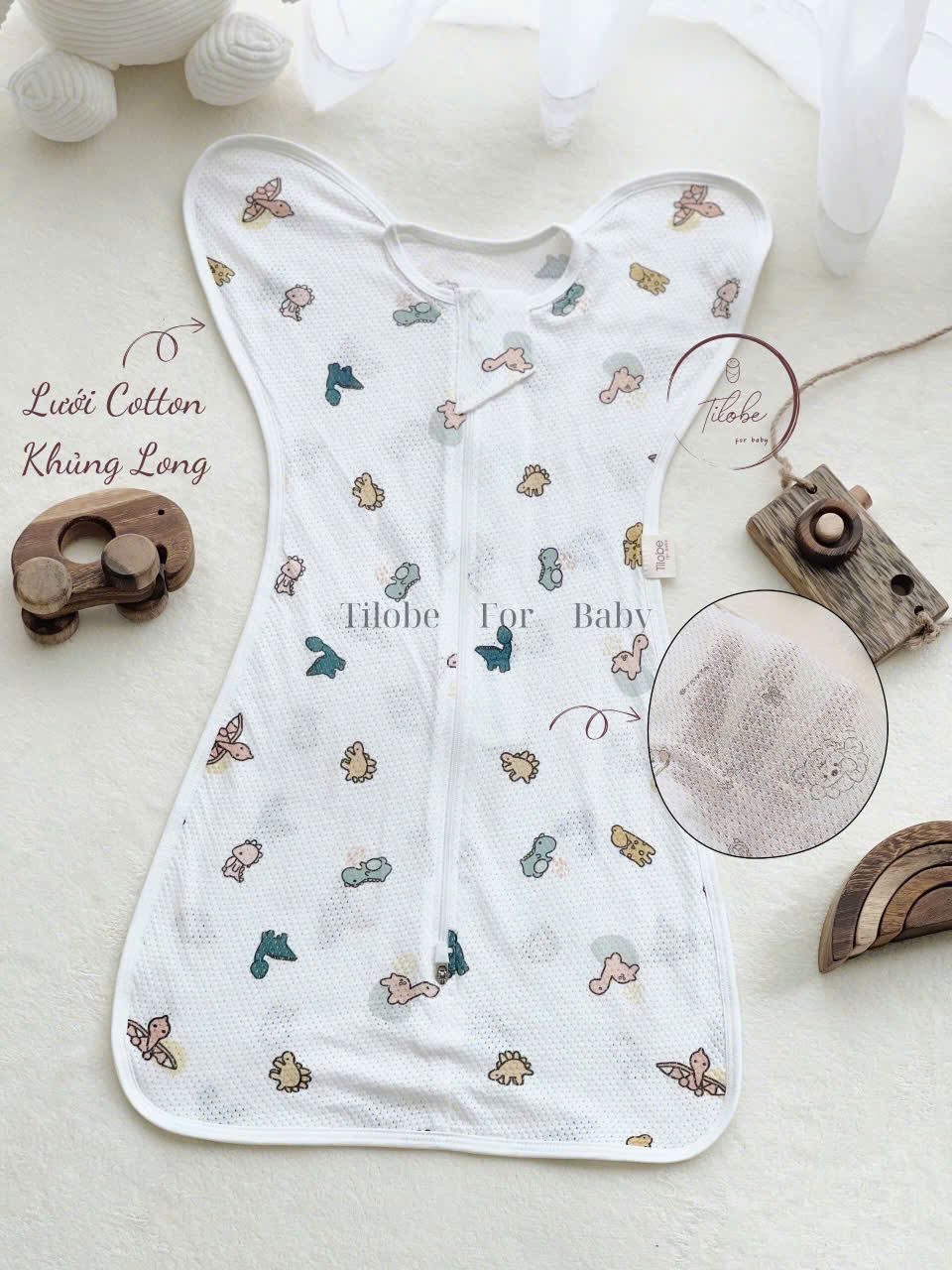 Nhộng Chũn Thông Hơi Cotton Tilobe Siêu Mỏng Mềm Mịn Cho Bé