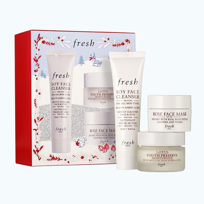 Set sữa rửa mặt + mặt nạ + dưỡng ẩm Fresh