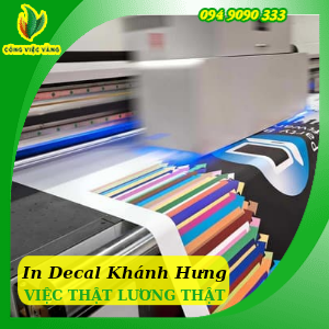 Cơ Sở In Ngọc Cường Tuyển 03 Nhân Viên Làm In Decal Thu Nhập 5 – 8 Triệu