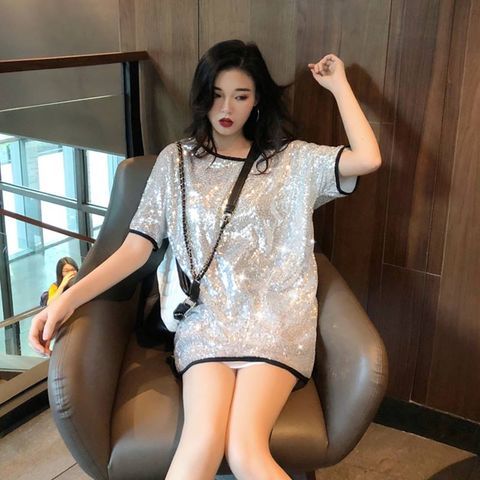 Sequin t-shirt đường viền