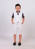  Áo gile cotton trắng kem bé trai - AGT024 