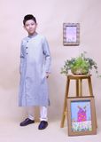  Áo dài bé trai linen họa tiết 1 - TAD010 