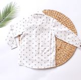  Áo sơmi tay dài bé trai trắng cotton thêu họa tiết - TAS034 