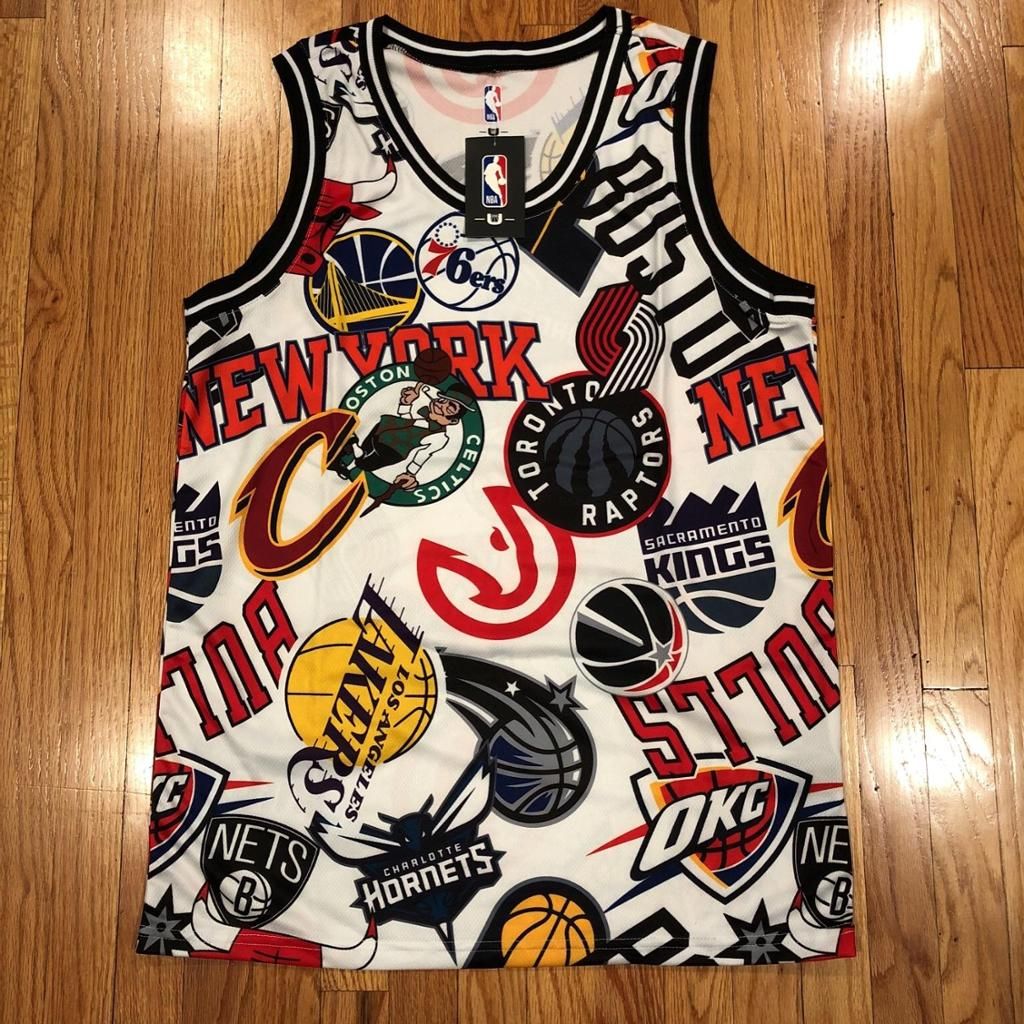 Association NBA Team White Mesh Jersey Tank Top by UNK NBA (Real/New)
