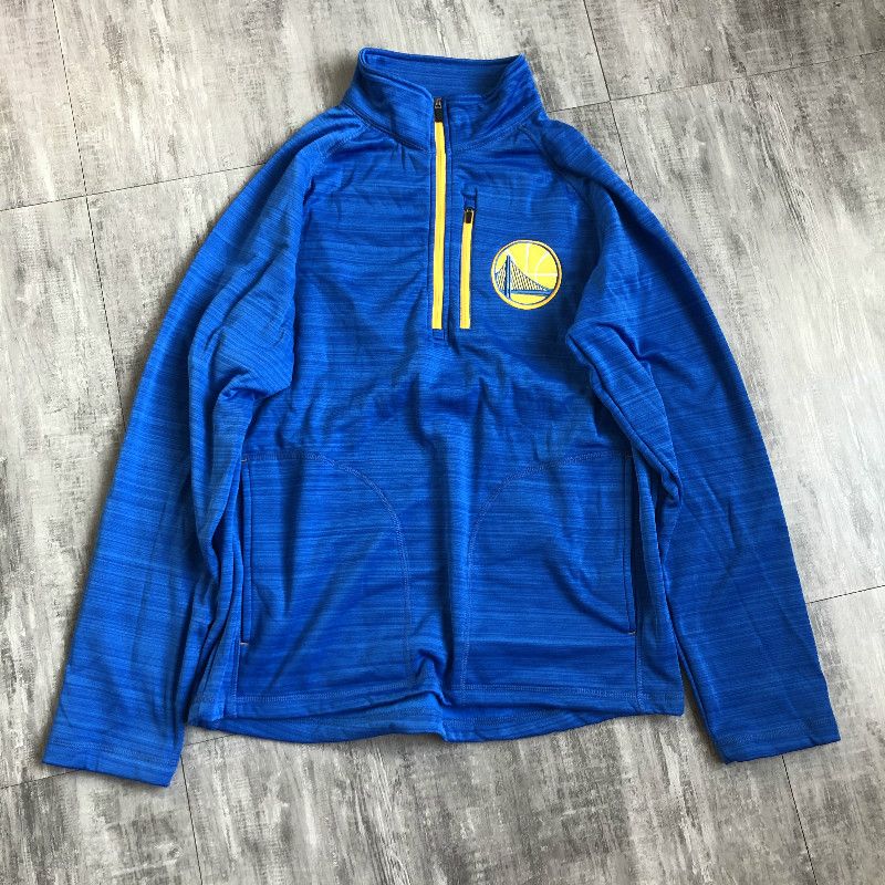 Golden State Warriors Blue Embroidered Quarter-Zip Jackets By G-III Sports by Carl Banks