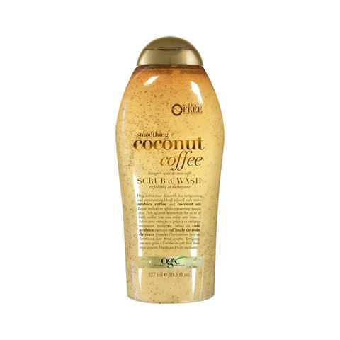 SỮA TẮM TẨY TẾ BÀO CHẾT OGX SCRUB & WASH SMOTHING + COCONUT COFFEE 577ML