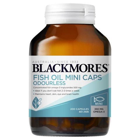 THỰC PHẨM CHỨC NĂNG BỔ SUNG DẦU CÁ BLACKMORES FISH OIL MINI CAPS ODOURLESS 200 VIÊN