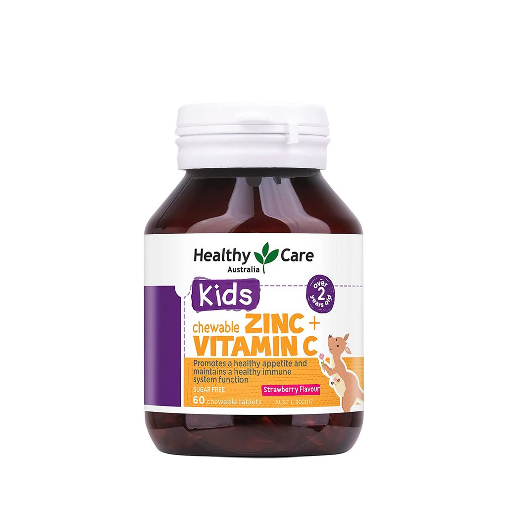 THỰC PHẨM BỔ SUNG HỖ TRỢ HỆ MIỄN DỊCH TRẺ EM HEALTHY CARE KIDS ZINC + VITAMIN C HƯƠNG VỊ DÂU 60 VIÊN