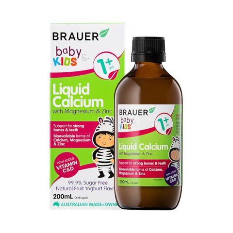 THỰC PHẨM BỔ SUNG CANXI DẠNG NƯỚC BRAUER BABY & KIDS LIQUID MILK CALCIUM WITH MAGNESIUM & ZINC 200ML