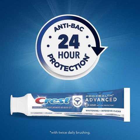 SET KEM ĐÁNH RĂNG CREST PRO-HEALTH ADVANCED WHITENING + INTENSIVE CLEAN 24 HOURS 5X164G