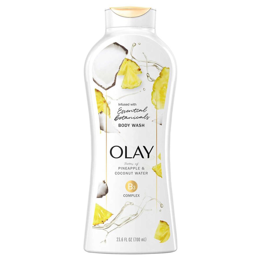 SỮA TẮM OLAY ESSENTIAL BOTANICALS PINEAPPLE & COCONUT WATER COMPLEX B3 700ML