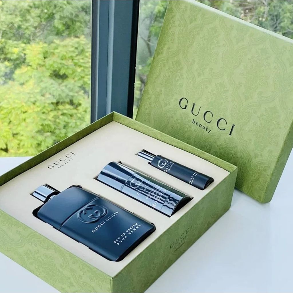 SET NƯỚC HOA NAM EAU DE PARFUME GUCCI GUILTY POUR HOMME EDP 90ML/15ML/70G