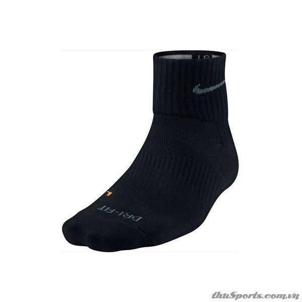 vớ thể thao Nike CREW SOCK Dri-FIT Cotton Lightweight Quarter SX4909-001 (Đen)