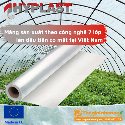 Màng nhà kính Hyplast 2.2 - 3.2 - 3.7 - 4.2 m (Bỉ) - Công nghệ 7 lớp