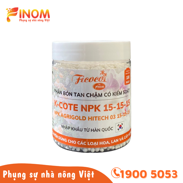 PHÂN TAN CHẬM K-COTE 15-15-15+TE - 250G