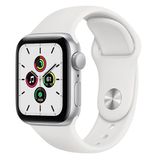 Apple Watch SE GPS 44mm MYDQ2VN/A Silver Aluminium Case with White Sport Band