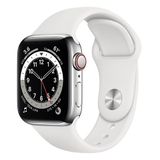 Apple Watch Series 6 GPS + Cellular 40mm M06M3VN/A Silver Aluminium Case with White Sport Band