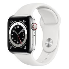 Apple Watch Series 6 GPS + Cellular 44mm MG2C3VN/A Silver Aluminium Case with White Sport Band