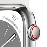 Apple Watch Series 8 GPS + Cellular 45mm viền Thép dây cao su Sliver VN/A