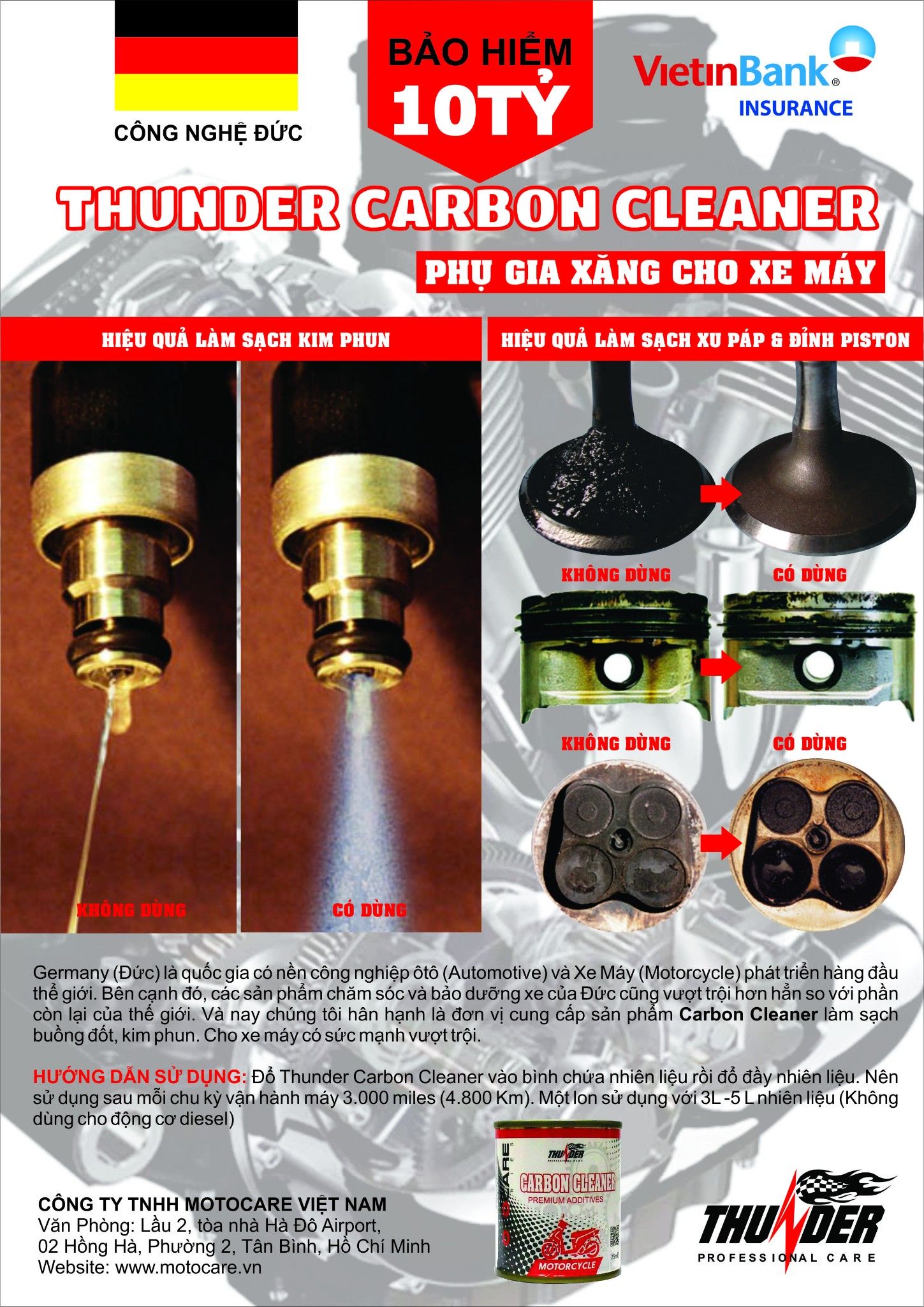 Thunder Carbon Cleaner - Vệ sinh buồng đốt, kim phun