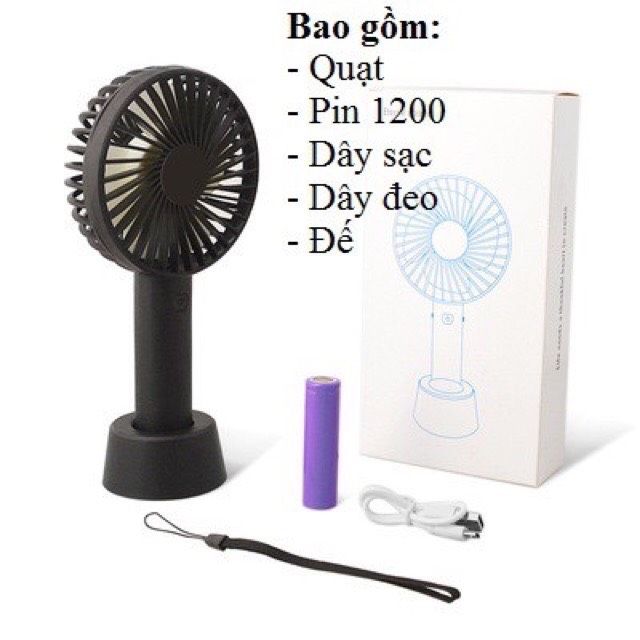 Quạt cầm tay kèm pin sạc