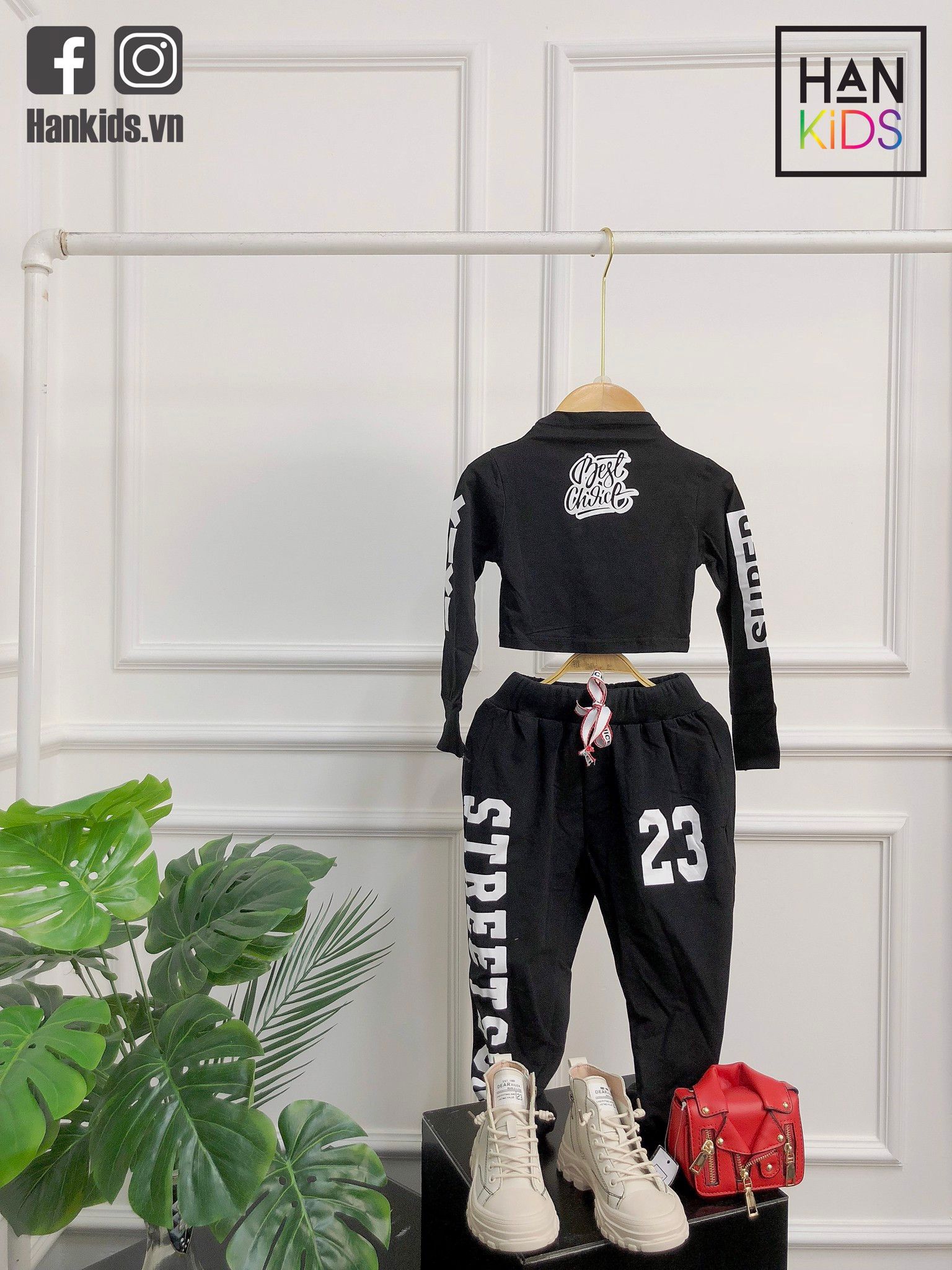SET áo croptop phối quần joger số 23