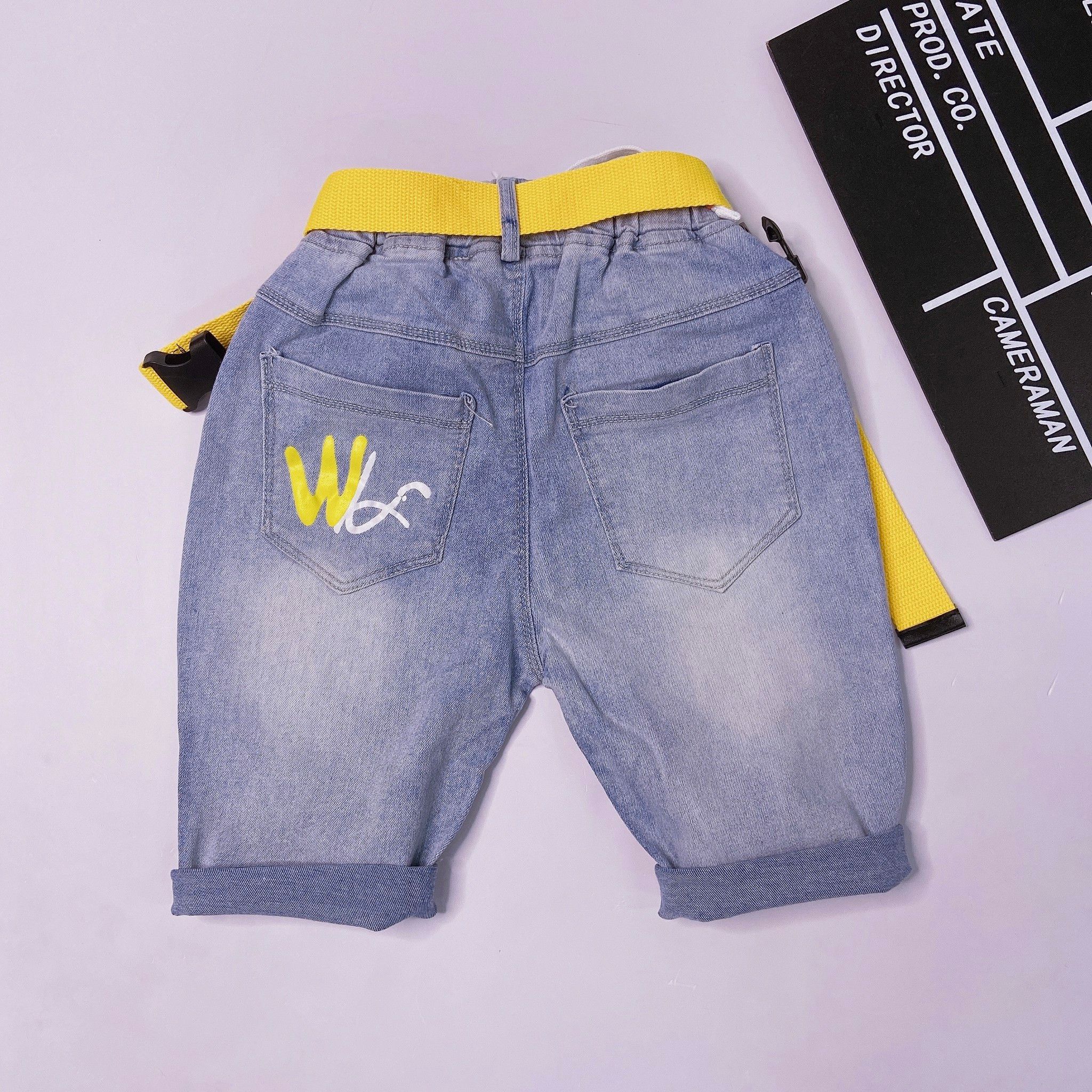 Quần bò dây rút chữ WAR M9086