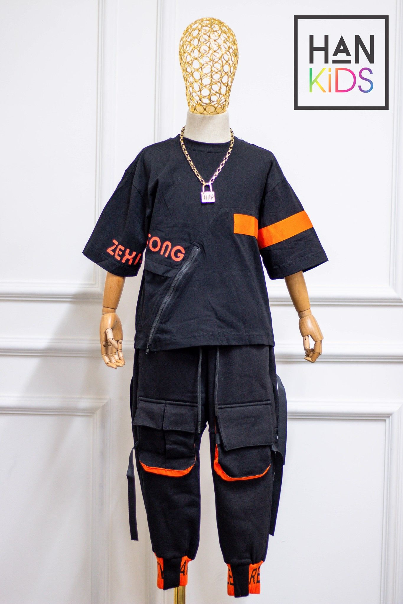 Quần bé trai dài jogger lót nỉ bo gấu len