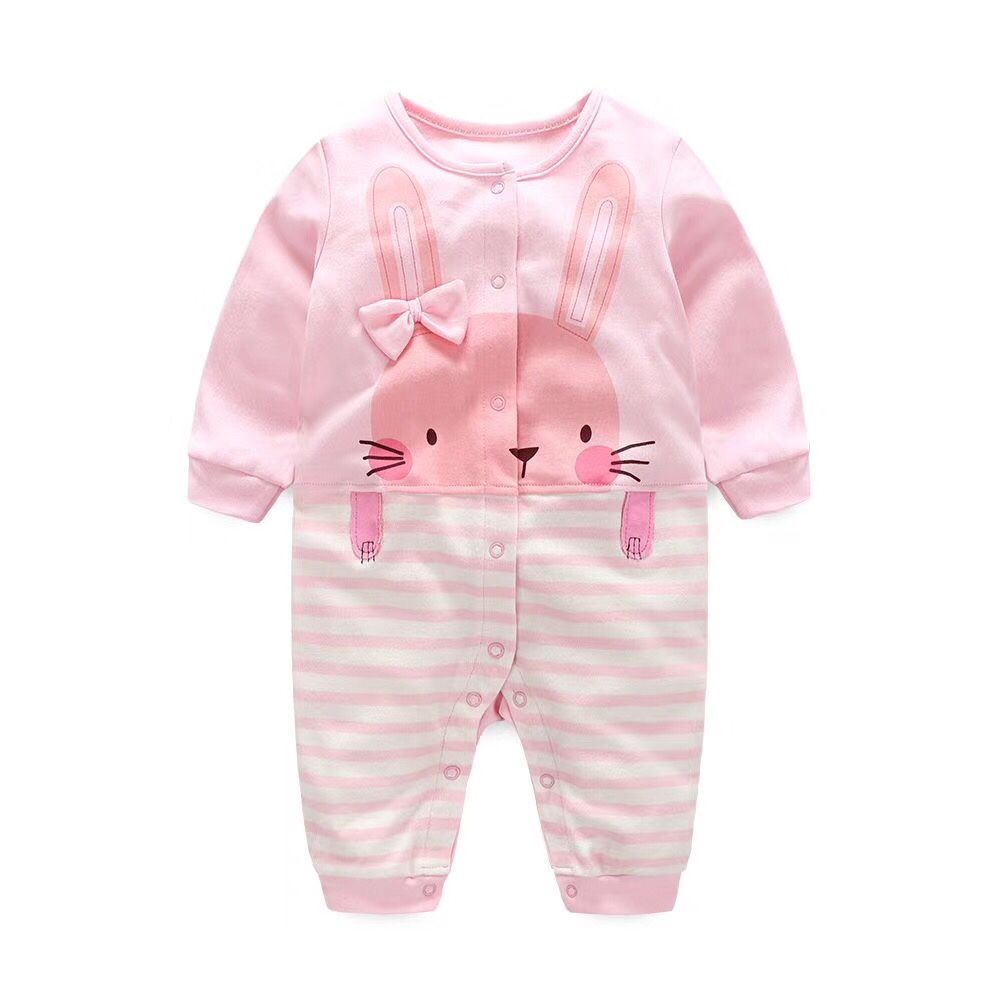 Set liền 3-18M thỏ hồng tai nơ quần sọc