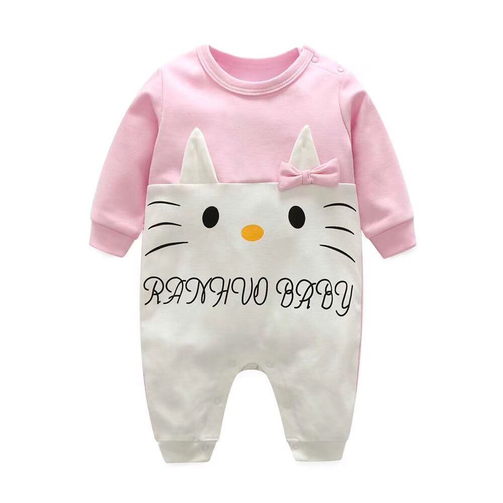 Set liền 3-18M thỏ trắng tai nơ áo hồng