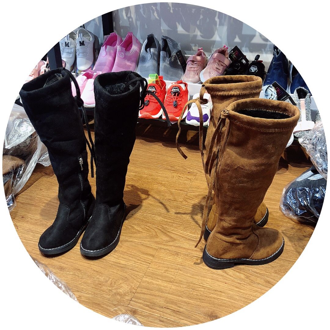 boot đầu gối bò đen 81186