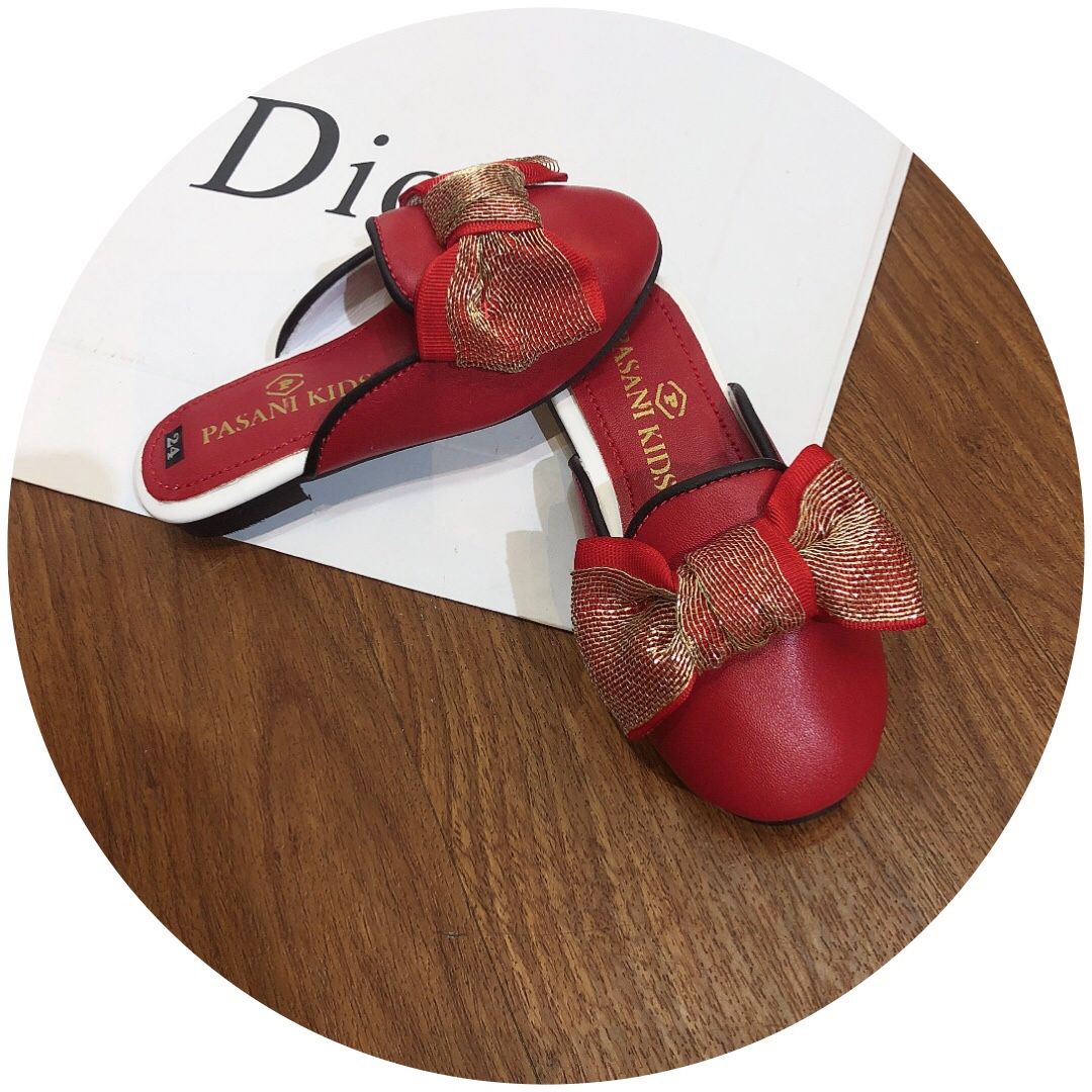 dép nơ lưới vàng