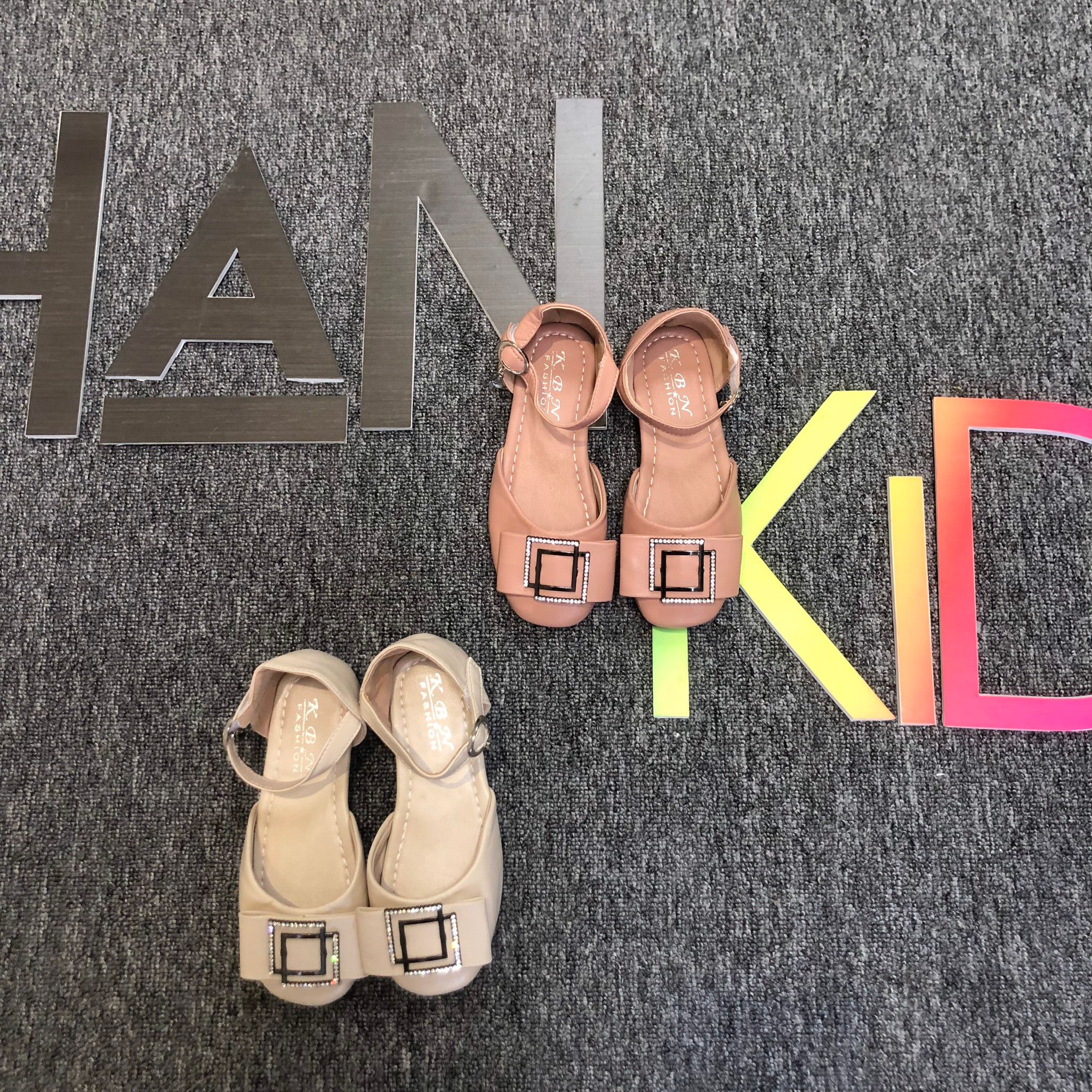 Giày búp bê KBN đính cườm vuông