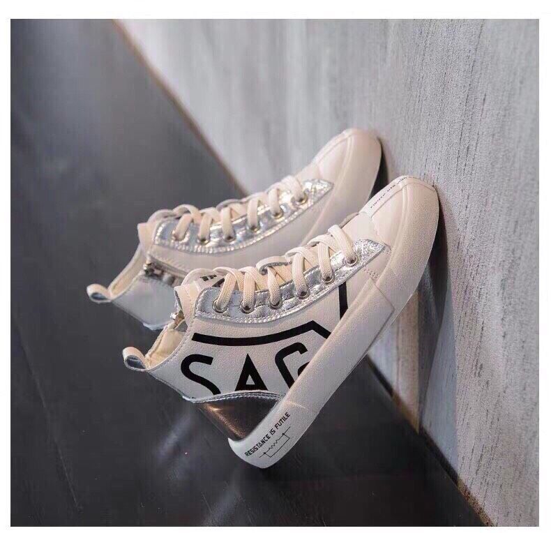 Giày sneaker cổ cao phối da SAG