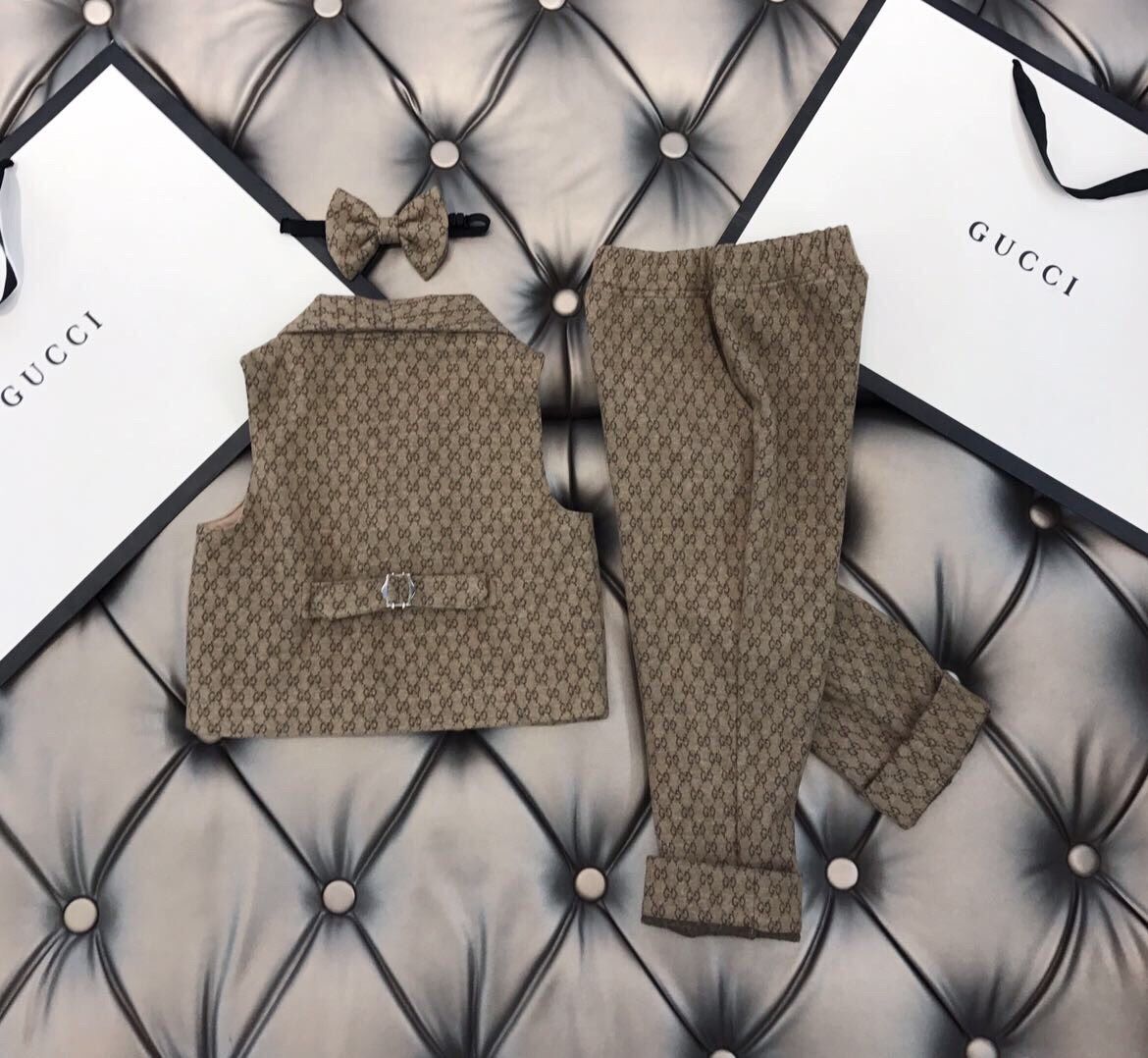Set Vest sát nách gucci dior kèm nơ